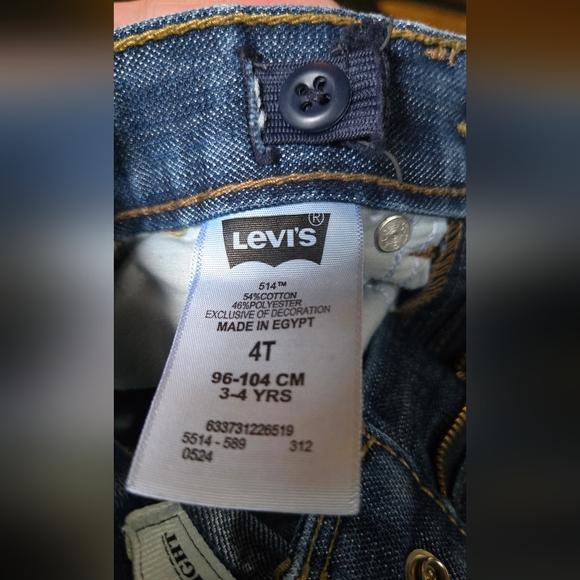 Levi's kids 514 Blue Jeans slim/straight sz4T - Picture 9 of 9